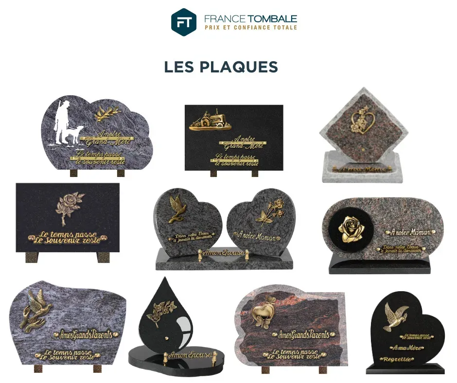 plaques et ornements funéraires
